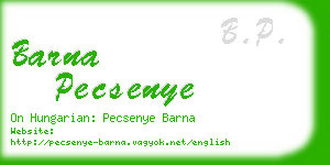 barna pecsenye business card